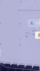 Poster - Overlaying digital graph, animation showing social media engagement statistics on screen