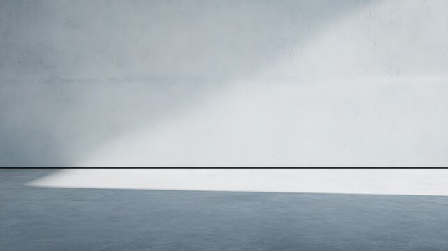 Minimalist concrete space with shadow play