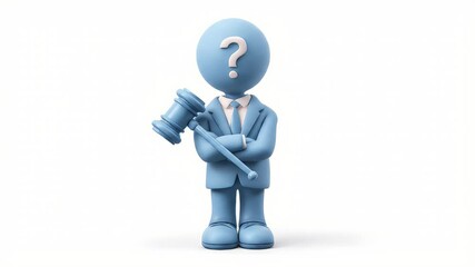 Poster - Questioning Judge: Conceptual Illustration of Legal Uncertainty and Doubt.