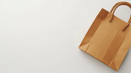Poster - A brown paper shopping bag lies on a white surface.