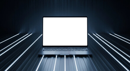 Leinwandbilder - Dark Laptop Screen Mockup