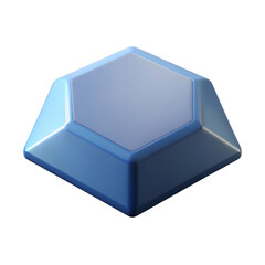 Poster - 3d render of a blue hexagonal shape in high quality isolated on white background against a background creating dramatic contrast