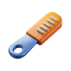Aufkleber - 3d render of an orange usb stick with blue connector isolated on white background high quality