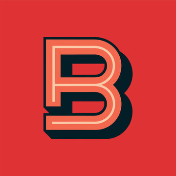 Bold Letter B Logo Minimal Outline