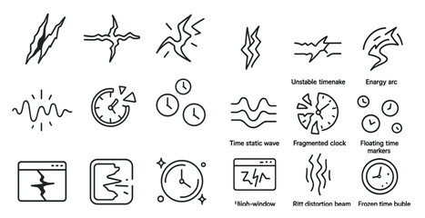 Poster - Series of clock faces with the word 