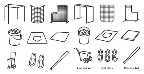 Poster - Collection of sports equipment including baseball bats, gloves, and balls. The image is a collection of sports equipment and is meant to represent the idea of sports and physical activity