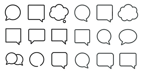 Poster - Set of white circles with a speech bubble in the middle. The circles are arranged in a grid, with some overlapping and some not. The speech bubble is in the center of the image