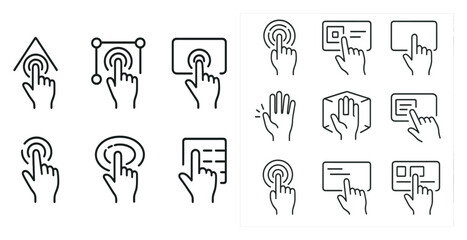 Poster - Set of icons for a computer mouse, including a click, a scroll, and a right click