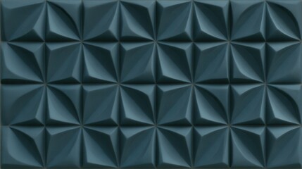 Fototapete - Geometric 3d pattern in dark teal featuring intricate layering, generating visual depth with sharp angular elements, enhancing digital and print design compositions
