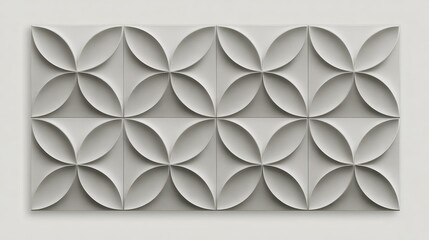 Poster - Gray ceramic tiles forming a seamless floral pattern, adding a touch of elegance and modernity to interior design, creating a visually appealing textured surface