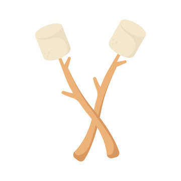 Marshmallow Stick Icon Vector Design.