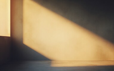 Aufkleber - Sunlit minimalist room with textured wall