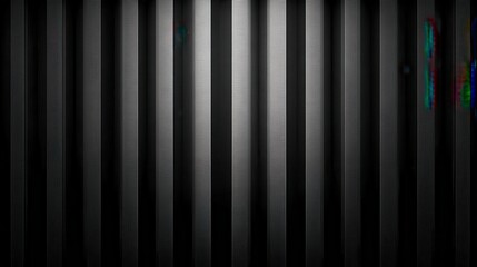 Fototapete - Glowing luminescence casting shadows across vertical gray lines, digital distortion warping colorful pixels on graphic background