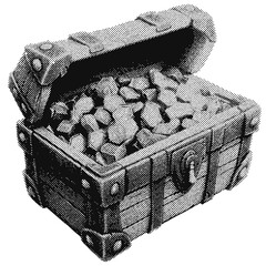 Poster - Pirate treasure chest halftone grunge vector design element