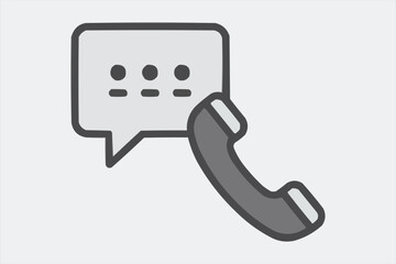 Poster - Phone call and message icon for communication and support services