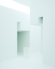 Aufkleber - Minimalist abstract architecture in light teal color