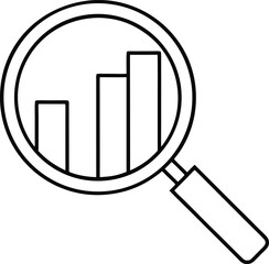 Poster - Magnifying glass examining a detailed bar chart with colorful data points