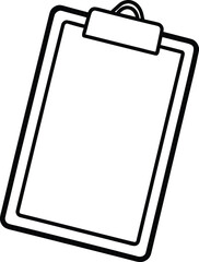 Poster - Simple outline drawing of a clipboard with a single pencil line