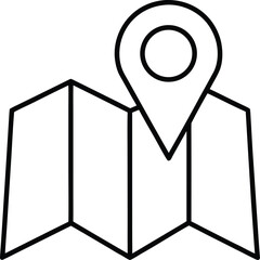 Poster - Abstract geometric map segment with a stylized location marker icon