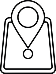Poster - Outline of a mobile phone screen showing a location pin on a map