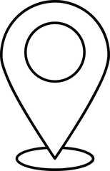 Poster - Simple line art map pin marker icon for navigation and location services