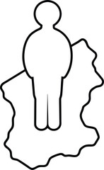 Poster - Silhouette of a person standing on a world map representing global connection and travel