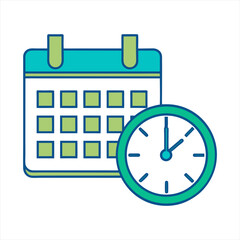 Poster - Calendar and clock appointment schedule time silhouette vector illustration