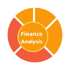 Poster - Orange diagram with finance analysis text silhouette vector illustration