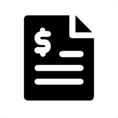 Poster - Document with dollar sign and text lines silhouette vector illustration