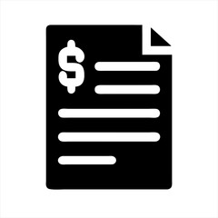 Poster - Dollar document with lines black silhouette vector illustration