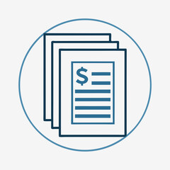 Poster - Documents with dollar sign in circle frame silhouette vector illustration