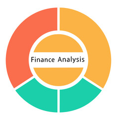 Poster - Pie chart with finance analysis text silhouette vector illustration