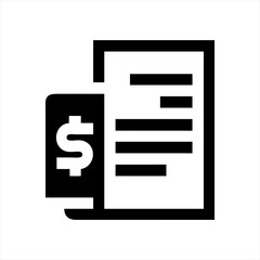 Poster - Financial document with dollar sign silhouette vector illustration