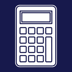 Poster - Simple calculator outline with buttons and screen silhouette vector illustration
