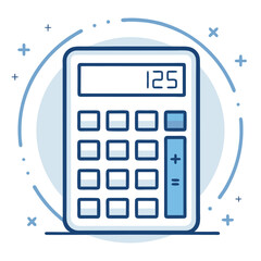 Poster - Simple calculator with display and buttons silhouette vector illustration