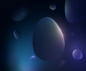 Aufkleber - Abstract floating dark blue shapes backdrop