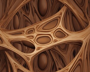 Aufkleber - Abstract brown network organic cell structure