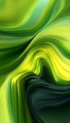 Aufkleber - Swirling shades of green abstract waves