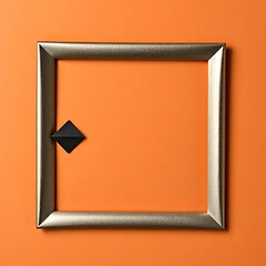 Poster - A silver square frame with a black diamond accent creates a modern and minimalist geometric design