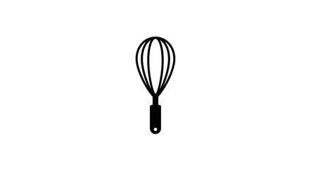 Poster - Illustration of a wire whisk with a black handle on a white background