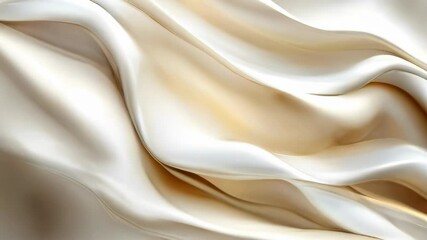 Poster - Silken fabrics undulate gracefully showcasing a blend of creamy tones and gentle curves. The light creates serene reflections adding depth and richness to the elegant texture.
