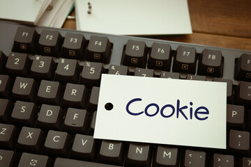 Poster - There is word card with the word Cookie. It is as an eye-catching image.