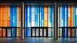 © Sarqiah - Colorful stained glass entryway, modern architecture, sunlit interior. Possible use stock photo
