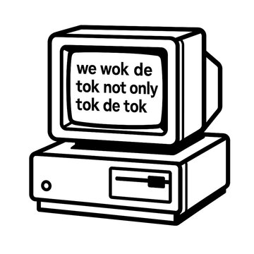 Retro Computer Displaying Text We Wok De Tok Not Only Tok De Tok.