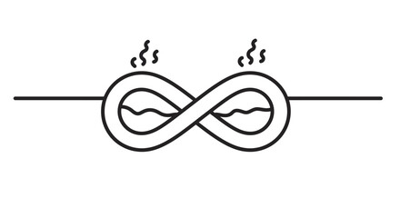Poster - Infinity symbol with wavy lines inside and steam on top connected to line
