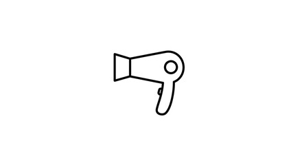 Poster - Simple line drawing of a hair dryer isolated on a white background
