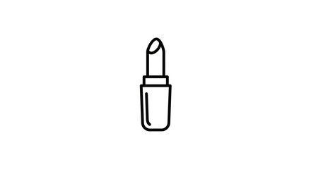 Poster - Illustration of a single lipstick tube with a simple black outline