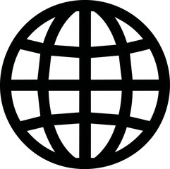 Aufkleber - Black and white globe icon representing internet connectivity