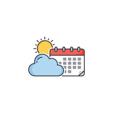 Weather Calendar icon – Weather Changes flat Vector illustration
