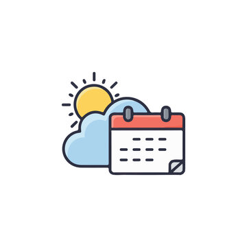 Weather Calendar icon – Weather Changes flat Vector illustration